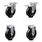 Service Caster 5 Inch Soft Rubber Swivel Top Plate Caster Lock Brakes 2 Rigid SCC, 2PK SCC-TTL20S514-SRS-2-R-2 - alternate 2